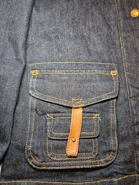 Lauren Jeans Co Ralph Lauren Dark Wash Vintage Utility Cargo Denim Jacket M - Picture 2 of 12